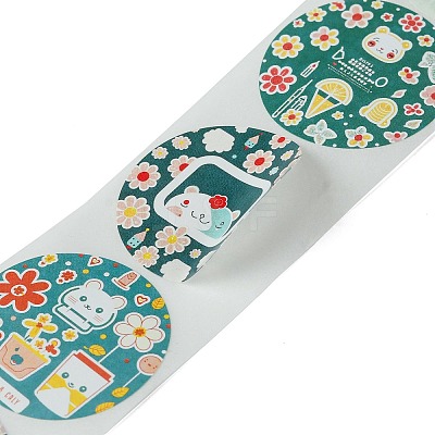 Cartoon Patterns Paper Gift Sticker Rolls DIY-R083-03D-1