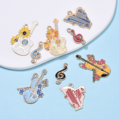 18Pcs 9 Styles Alloy Enamel Pendants ENAM-YW0005-74-1