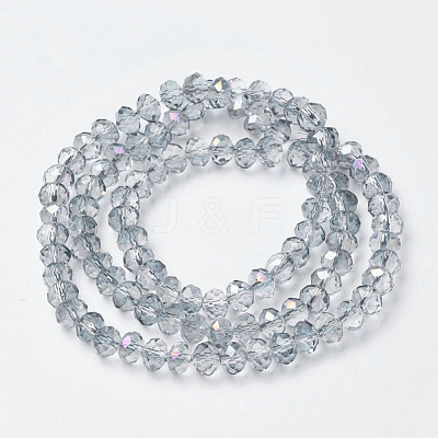 Electroplate Transparent Glass Beads Strands EGLA-A034-T6mm-F10-1