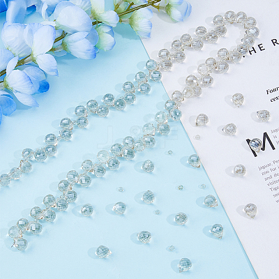 Electroplate Transparent Glass Beads Strands EGLA-FI0001-01A-1