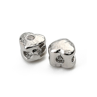 Brass Clear Cubic Zirconia Beads KK-D106-02P-1