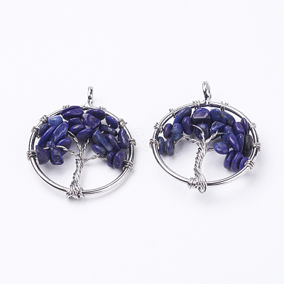 Natural Lapis Lazuli Pendants G-E419-01P-1
