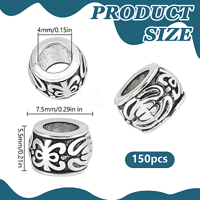 150Pcs Tibetan Style Alloy European Beads FIND-HY0005-18-1