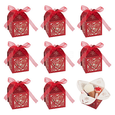 10Pcs Laser Cut Paper Hollow Out Heart & Flowers Candy Boxes CON-TA0001-10D-1