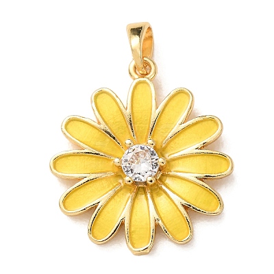 Brass Micro Pave Clear Cubic Zirconia Pendants LS-KK-E803-02G-A-1