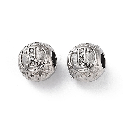 304 Stainless Steel Rhinestone European Beads STAS-A092-10I-P-1