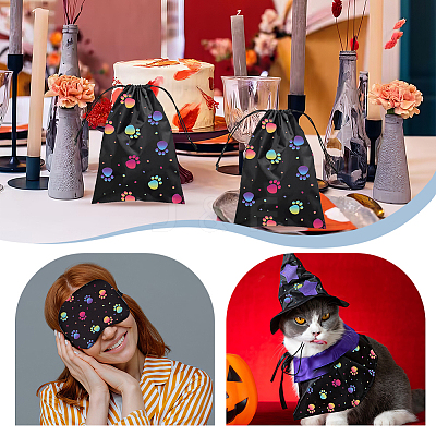Halloween Printed Polyester Fabric DIY-WH0430-472A-1