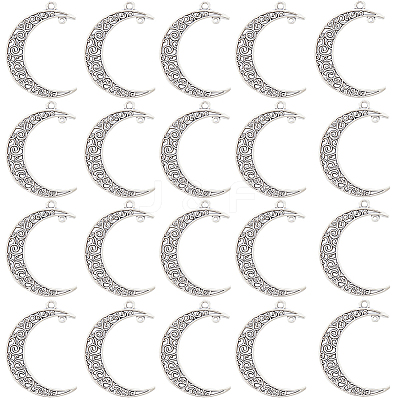 50Pcs Tibetan Style Alloy 2-Loop Connector Charms TIBE-SC0009-30-1
