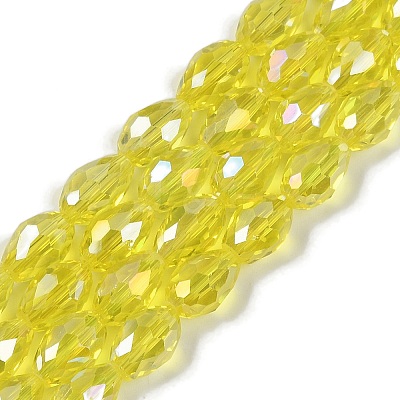 Transparent Electroplate Glass Beads Strands EGLA-N013-T6mm-B26-1
