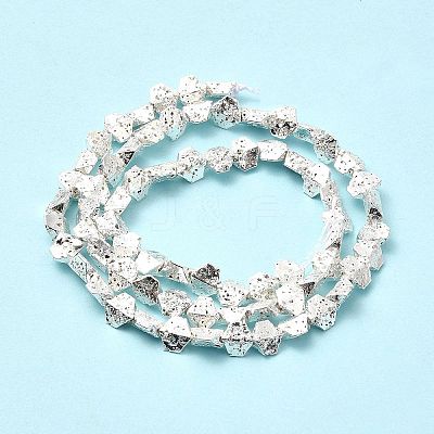 Electroplated Natural Lava Rock Beads Strands G-G984-13S-1