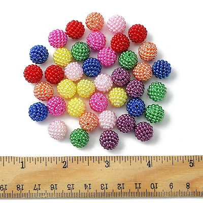40Pcs 8 Colors Imitation Pearl Acrylic Beads OACR-FS0001-48-1