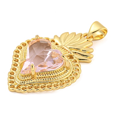 Rack Plating Brass Pendants ZIRC-L100-163G-02-1