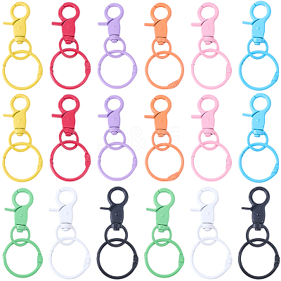 18Pcs 9 Colors Spray Painted Zinc Alloy Swivel Clasps FIND-SP0005-54-1