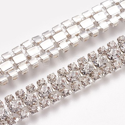 Brass Rhinestone Strass Chains CHC-WH0001-01P-1