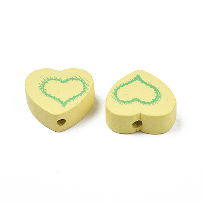 Spray Painted Maple Wood Beads WOOD-Q030-87A-1