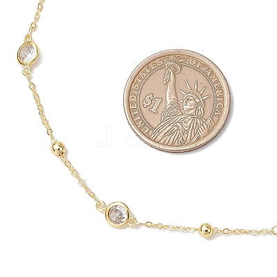 Brass Clear Cubic Zirconia Satellite Chain Waist Chains NJEW-C00038-1