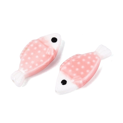 Hand Painted Fish Shaped Porcelain Beads PORC-N013-06B-1