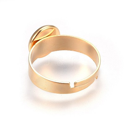 Ion Plating(IP) Adjustable 201 Stainless Steel Finger Rings Components X-STAS-G187-01G-8mm-1