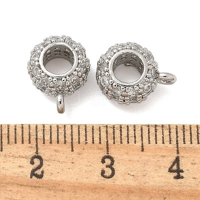 Brass Micro Pave Cubic Zirconia Tube Bails KK-U050-09P-1