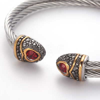 304 Stainless Steel Cuff Bangles BJEW-L642-03-1