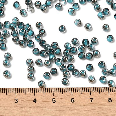 Transparent Inside Colours Glass Seed Beads SEED-H002-A-C223-1