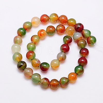Natural Peacock Agate Beads Strands X-G-G444-10mm-02-1