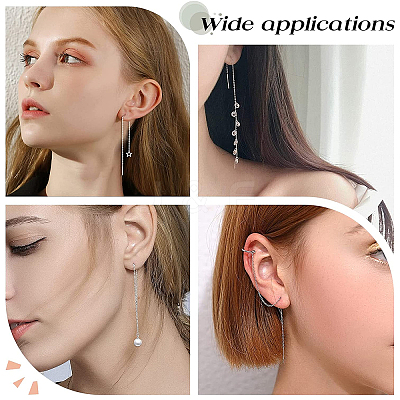 3 Pairs 925 Sterling Silver Ear Stud Findings STER-BBC0001-42-1