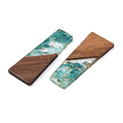 Opaque Resin & Walnut Wood Pendants RESI-T058-04L-1