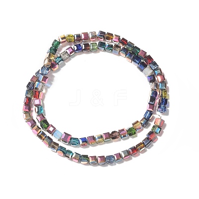 Transparent Electroplated Glass Beads Strands GLAA-G097-03-1