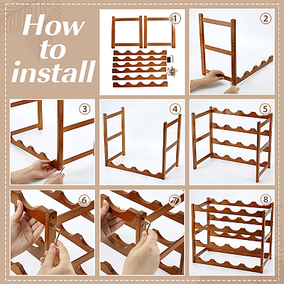 Wood Tabletop Wine Rack ODIS-WH0038-252A-1