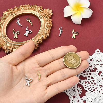 8Pcs 4 Styles Brass Pendants KK-CJ0004-13-1