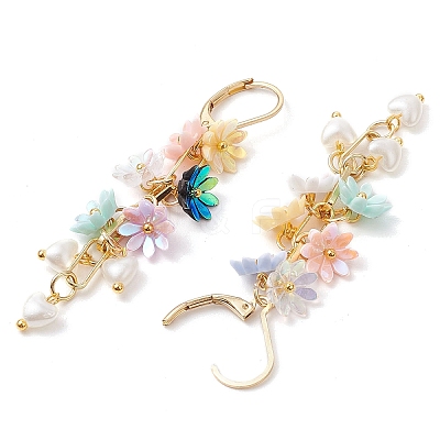 Resin & ABS Imitation Pearl Leverback Earrings EJEW-JE06264-1