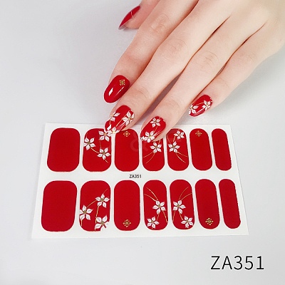 Flower Pattern Resin Nail Wraps Sticker MRMJ-H004-03A-1