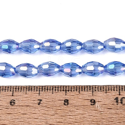 Electroplate Transparent Glass Beads Strands GL-N002-01A-A13-1