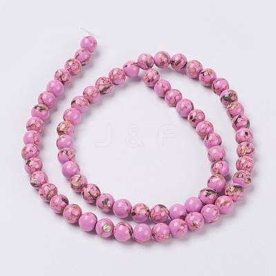 Sea Shell and Synthetic Turquoise Assembled Beads Strands G-G758-05-10mm-1