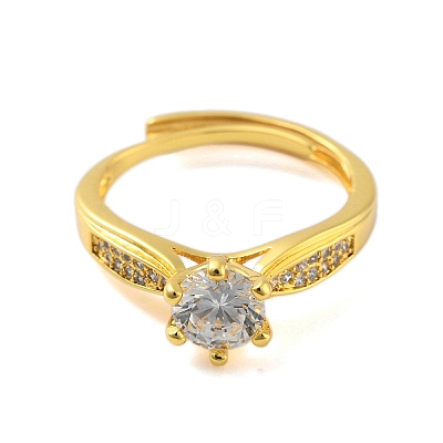 Clear Cubic Zirconia Adjustable Rings RJEW-L120-018G-02-1