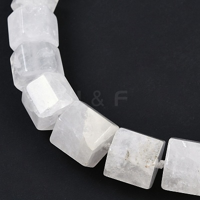 Natural Quartz Crystal Hexagon Prism Graduated Beaded Necklaces for Women Men NJEW-K388-03A-1