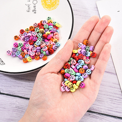 Opaque Acrylic Beads MACR-YW0001-22F-1