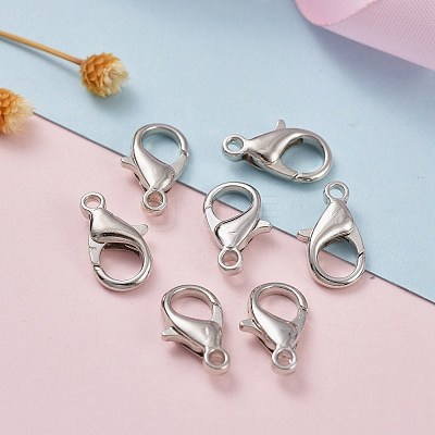 Platinum Plated Alloy Lobster Claw Clasps X-E105-NF-1
