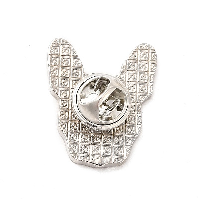 Dog Enamel Pin with Brass Butterfly Clutches JEWB-A006-04I-1