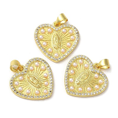 Rack Plating Brass Cubic Zirconia Pendants KK-Q771-01G-1