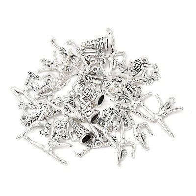 30Pcs 6 Styles Cheerleading Theme Alloy Pendants FIND-FP0001-34-1