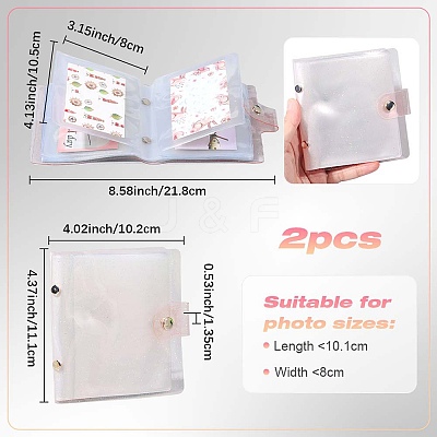 2Pcs PVC Mini Photocard Holder Book AJEW-SP0002-20B-06-1