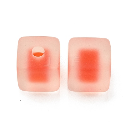 Frosted Acrylic European Beads OACR-G012-14A-1