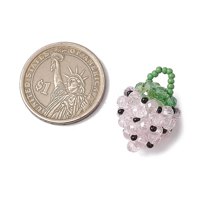 Glass Seed Beaded Pendants PALLOY-GD00003-02-1