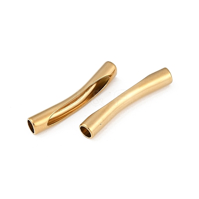 Ion Plating(IP) 202 Stainless Steel Curved Tube Beads STAS-Q336-08A-G-1