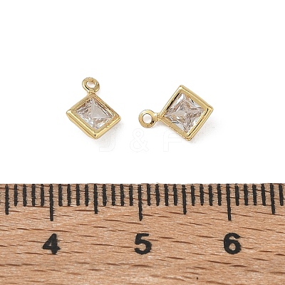 Brass Pave Clear Cubic Zirconia Charms CU-CBAD360-04G-02-1