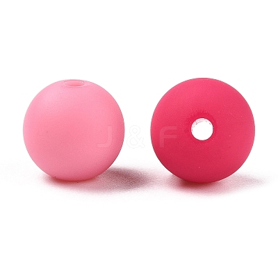Rubberized Style Imitated Silicone Acrylic Beads MACR-T048-01C-15-1