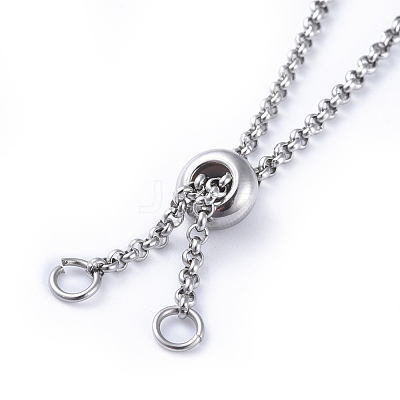 Tarnish Resistant 304 Stainless Steel Rolo Chain Slider Bracelet/Bolo Bracelets Making AJEW-JB00492-1