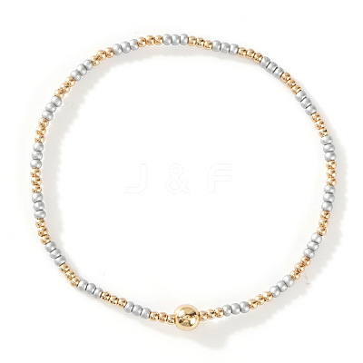 Glass Seed Beads & CCB Beads Stretch Bracelets TB4137-27-1